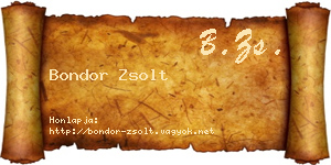 Bondor Zsolt névjegykártya